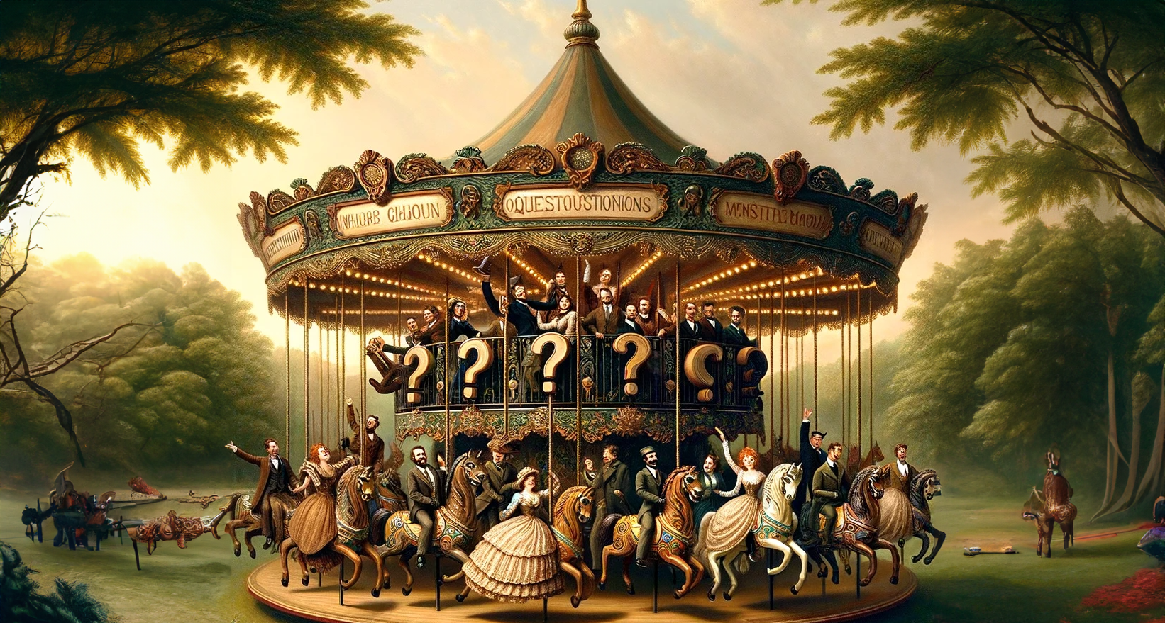 People go round and round a merry go round with their questions - forever