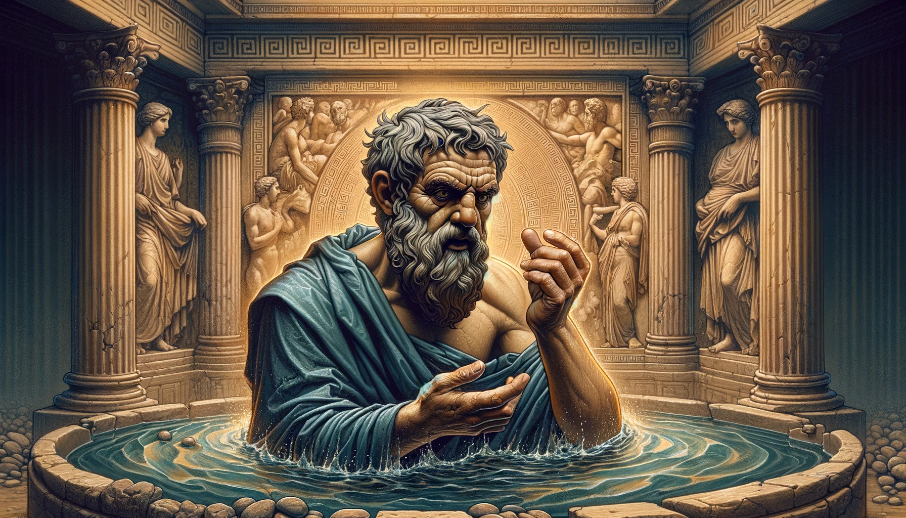 Archimedes Eureka Moment: Soldier captures the somber scene in a detailed widescreen blog header image.