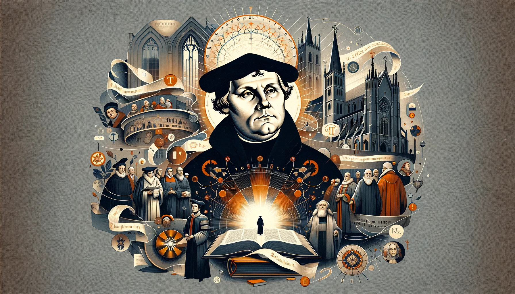 Dall·e A Visually Compelling And Symbolic Blog Header Image Representing The Philosophical And Theological Impact Of Martin Luther, The Key Figure Of The Pro