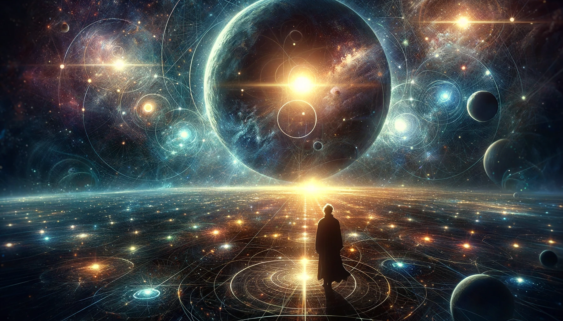Dall·e Image Inspired By The Article On Giordano Bruno. The Image Should Depict An Expansive, Star Filled Cosmos With Di