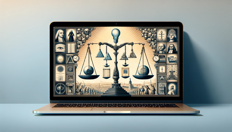 Dall·e Image Inspired By The Theme 'the Paradox Of Progress Deciphering Joseph De Maistre's Counter Enlightenment Philosophy'. The Image Shoul