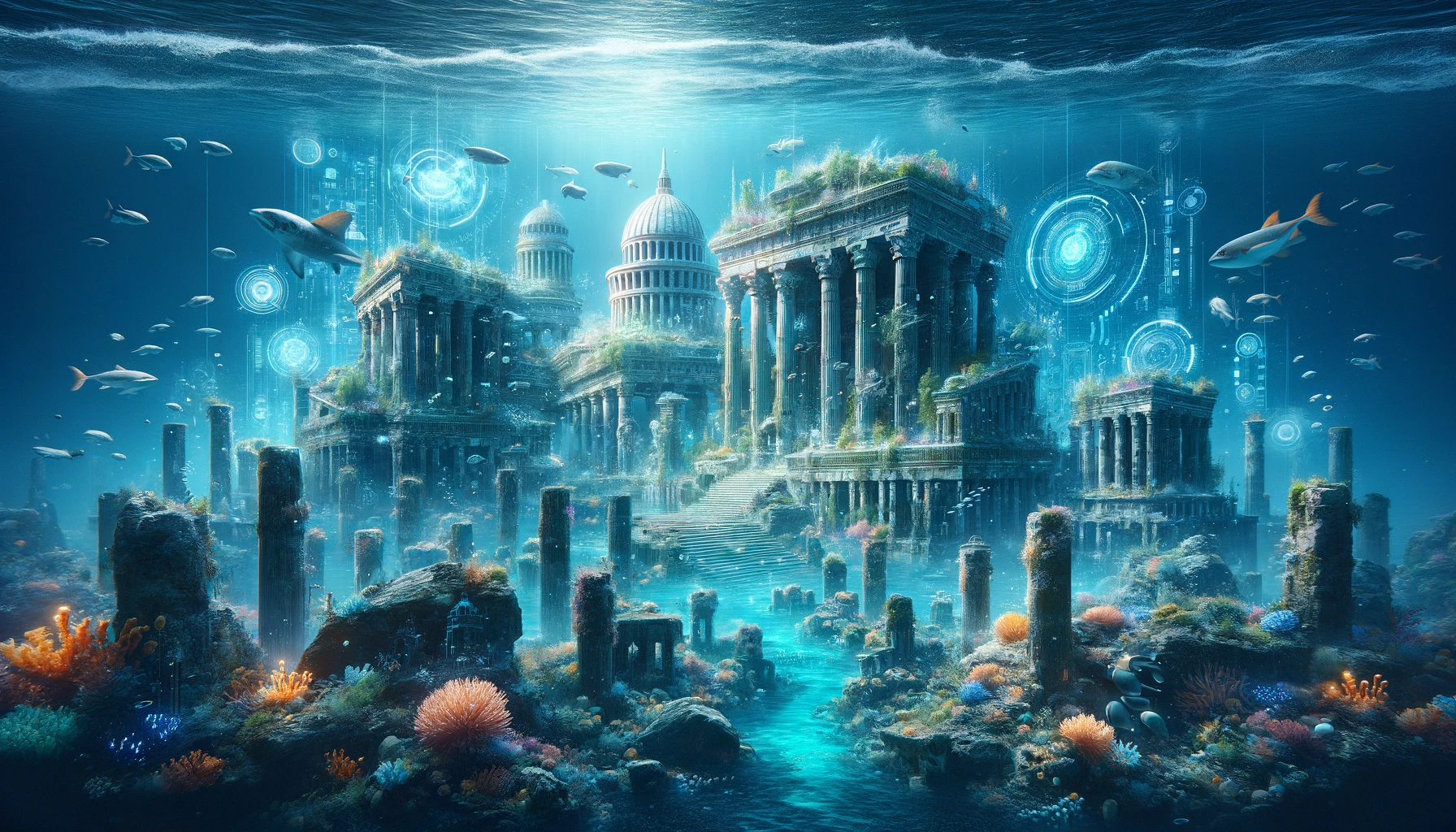 Dall·e The Mystery And Allure Of Atlantis, Inspired By Various Theories About Its Existence.