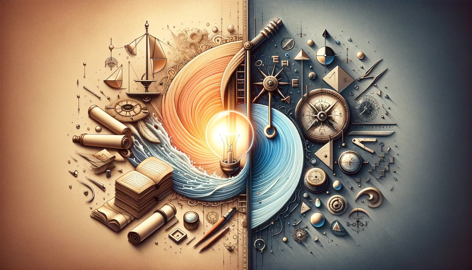 Dall·ean Abstract Representation Of Michael Oakeshott's Philosophy, Focusing On The Themes Of Tradition Versus Rationalism