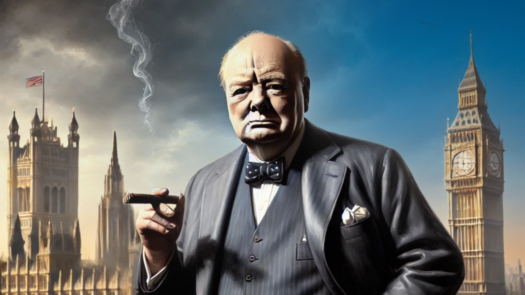 Image of Churchill against Parliament